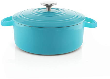 Chantal Utensilios de cocina de hierro fundido esmaltados, horno holandés de 3 cuartos, azul marino
