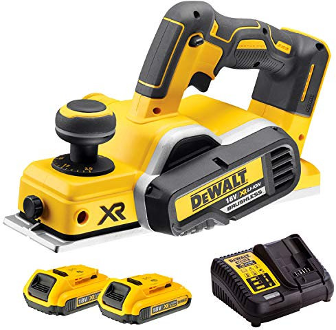 Dewalt DCP580N 18V XR Brushless 82mm Planer with 2 x 2.0Ah DCB183 Batteries & DCB115 Charger