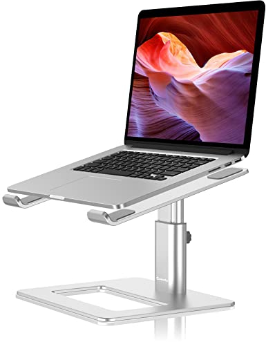 GOKEDA Laptop Stand for Desk, Aluminum Portable Ventilated Laptop Riser, Ergonomic Adjustable Macbook Stand Compatible with MacBook Air Pro, Dell, HP, Lenovo Samsung (More 11-17 Laptops)