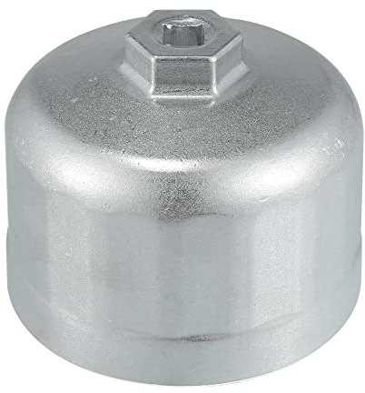 X AUTOHAUX Llave de filtro de aceite de coche de 86 mm, 16 flautas, herramienta de extracción de enchufes, tono plateado