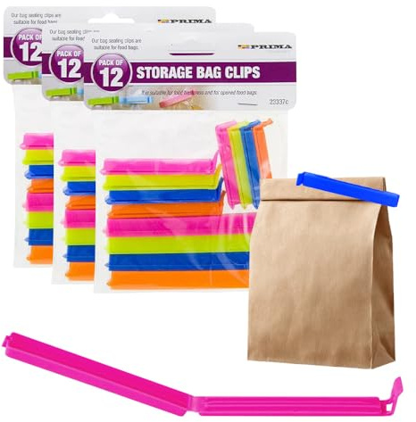 Pack Of 36 Storage Bag Clips - Fresh Food Freezer Fridge Sealing Pegs | Seal, Storing Clip Household Kitchen, Multi Purpose, Keeps Food Fresh, No Leaks