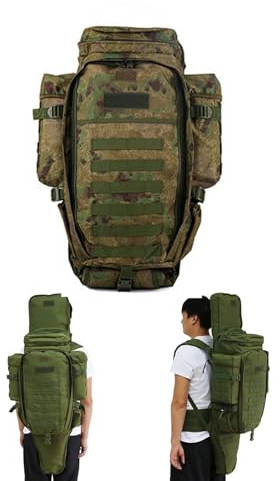 SJASD Taktischer Gewehrrucksack,Taktischer Rucksack Militar Wanderrucksack Mit Gewehrhalter,Wasserdicht Waffentasche für Langwaffen Airsoft Waffen Rucksack für Reisen Camping Jagd Trekking Klettern