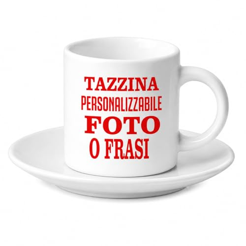 BrolloGroup Tazzina da Caffè Personalizzabile Con Piattino (non personalizzabile) Tazzine Personalizzate con Foto e Dediche PS 10531