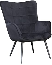 möbelando Sessel UTA aus Samt in schwarz. Abmessungen (BxHxT) 72x97x80 cm