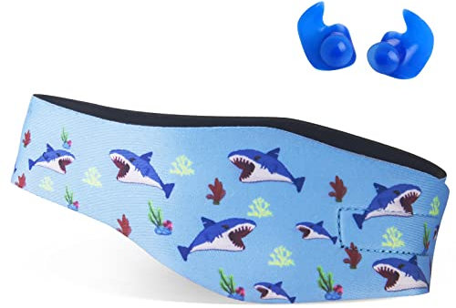 Diadema de Natación,Diadema Impermeable con Protección para los Oídos, Impermeable Ajustable y Antideslizante Proteger las Orejas Banda de Oreja de Natación para Niños (Extragrande, Azul)