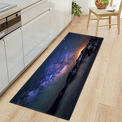 MYPALL Küchenläufer Farbige Sterne Rutschfester,wasserdichter,abwaschbarer Küchenteppich,Teppich Läufer Küchenmatte für,Flur,Schlafzimmer,Badezimmer 60 x 120cm
