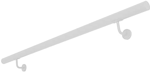 V2Aox Handlauf Treppengeländer aus Edelstahl, Farbe: Weiß, Durchmesser: 4,2 cm, Rostfrei & Wetterfest, Inklusive Montagematerial, Halter, Länge: 150 cm