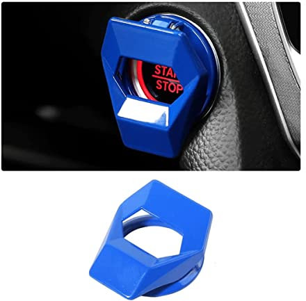 Adunsiaoto Push to Start Buttons Cover Key Protective Cover, Start Button Car Cover for Engine Start Button, Universal Engine Starts Stop Button Covers, Anti-Scratch, for Most Cars(Blue)