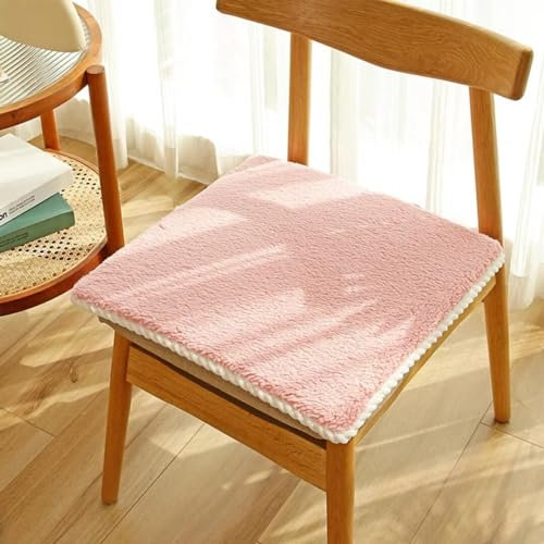 Bettschlange 4er Set Sitzkissen, Stuhlkissen 45x45cm Indoor und Outdoor, Komfort Sitzpolster Büro Lazy Warm Stuhlauflage, Auflagen für Stühle für Kleine Stühle Zuhause, Küche,Rosa