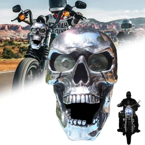 Totenkopf-Motorrad-Scheinwerfer, Totenkopf-Scheinwerfer for Motorräder, Totenkopf-Autoscheinwerfer, Motorrad-LED-Scheinwerfer, Motorrad-Retro-Scheinwerfer, Halloween-Schädel-Motorrad, Motorrad-Scheinw