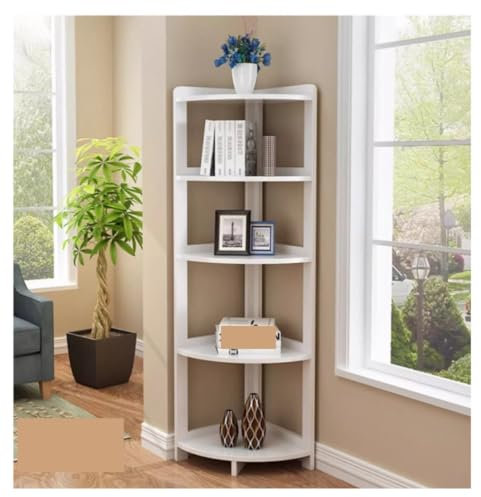 Eckregal Ständer, 5-stöckiges Eckregal Aus Holz, Eck-Bücherregal, Eckständer, Pflanzen- Und Blumen-Eckregal Für Wohnzimmer Eck-Bücherregal für Wohnzimmer(Color:C)