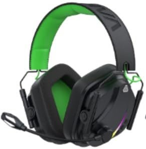 Vakedy Cuffie Gaming Wireless, Cuffie Bluetooth PS5, Cuffie Gaming Wireless PC, con Microfono Cuffie Bluetooth per PS4, PS5, PC, Nintendo Switch, Mobile, Durata di Oltre 50+ Ore - Nero/Verde