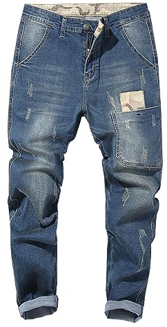 Pantaloni a cavallo basso da uomo casual larghi hip hop denim pantaloni da lavoro jeans con tasche cargo Streetwear Hip Hop Cargo Joggers Pantaloni da uomo Denim Jeans da uomo Pantaloni della tuta