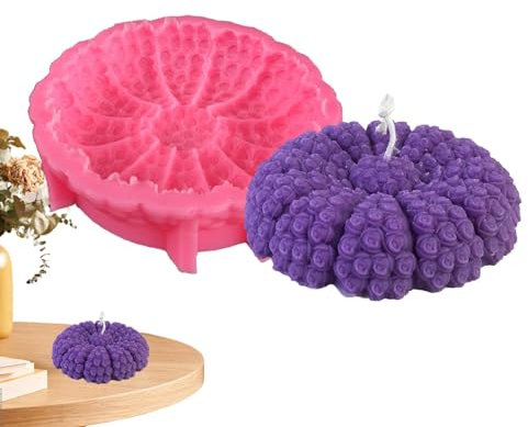 Gupcaqosjw Rosenseifenform, Rosenkerzenform - Rosenformen für Schokolade - Rosenstrauß-Kerzen-Fondantform, Valentinstag-Kerzenwerkzeuge, Partyzubehör für handgemachtes Schokoladen-Cupcake-Dessert