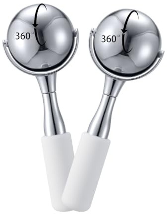 360° Rotating Ice Globes for Face & Eyes,Cryo Sticks Facial Skin Care Tools | Stainless Steel, 360° Smooth Gliding. Instantly Depuffs Eyes, Refreshes. Face Cooling Roller. Perfect for Home Facial.