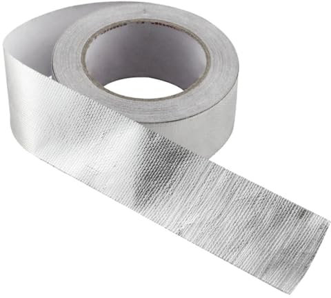 TOPPERFUN 25m Aluminium Folien Hitzeschutzband Für Auto Und Hochtemperaturbeständig Selbstklebend Robuste Isolierung Für Auspuff Und Industrieanwendungen