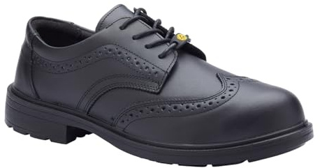 Blackrock ESD Brogue Smart Safety Shoes, Composite, Black, Metal-Free Toe Cap Shoes, Smart, Leather, Brogue, Office Safety Footwear, UK Size 11 / EU 46