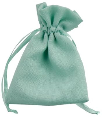 Generico 24 Sacchetti Portaconfetti | Vari Colori | in Cotone 9x12 cm BOMBONIERA Sacchetti Porta Confetti per bomboniere bomboniera (Verde Acqua)