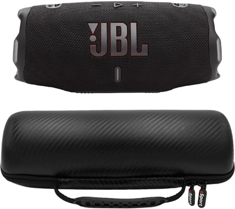 JBL Charge 6 Enceinte portable étanche avec étui en fibre de carbone gSport (Noir)