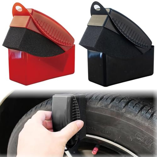 2 Pz Spugna per Lucidatura Pneumatici Auto, Spugna Auto per la Pulizia dei Pneumatici, Spugna per la Cura dei Pneumatici per Auto, Spugnetta per Applicazione Lucida Pneumatici