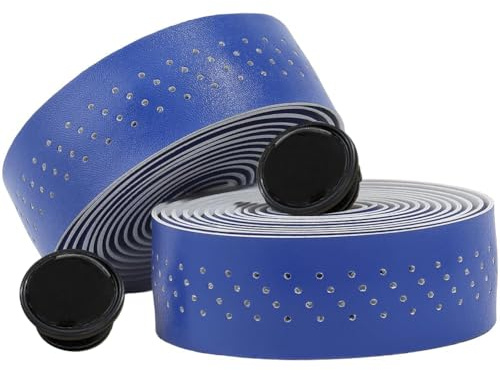 GORGECRAFT 2 Rouleau de Ruban Adhésif pour Guidon de Vélo de Route en Cuir PU Bleu Roi avec 2 Embouts pour Volant de Vélo de Route Accoudoir de Chaise
