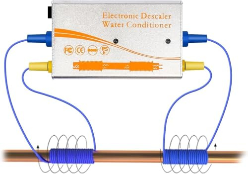 Descalcificador electrónico de agua, sistemas de ablandamiento de agua, alternativa para toda la casa, sin sistema suavizante de agua salada, reduce la cal y evita la acumulación de depósitos