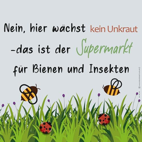 Gartenschild Supermarkt für Bienen und Insekten, Blumenwiese, 30 x 30 cm, Kunststoff
