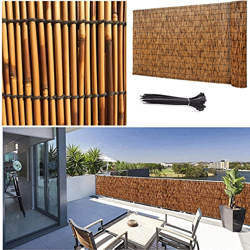 Bambus-Sichtschutzmatte, natürliche Schilfrohr-Zaunrollen für Terrasse, Pool, Pflanze, Barriere, Gartenzaun, 7 m hoch, langlebiger Outdoor-Schutz für Hof und Garten
