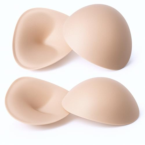 2 Paar BH Einlagen Sponge BH Insert Pads Herausnehmbare Einsätze Dreieckige Hautfarbe Sport BH Cups BH-Einlagen für Frauen Bademode Unterwäsche Atmungsaktive Push-Up-Brust-BH aus Schwamm für Bikini