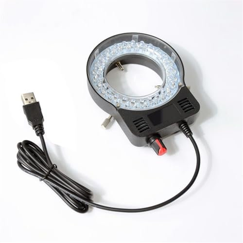 Microscope Microscope Ring Light- USB Adjustable LED ring light illuminator 0-100% adjustable lamp for industrial Video microscope camera light lens light(Black)