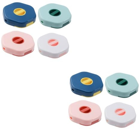 Operitacx 2sets Data Cable Winder Storage Box Portable Charging Cable Organizer with Phone Holder White Green Blue Pink for Headphone 4pcs*2