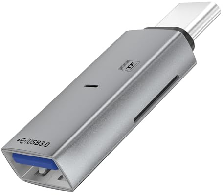 Adaptador OTG USB C a USB 3.0 transferencia de datos 2 en 1 lector de tarjetas TF 480Mbps,adecuado para memoria USB,ratón y teclado Windows/Android/i-OS/iPhone16/15,Galaxy,iPad Pro/Air,MacBook Pro/Air