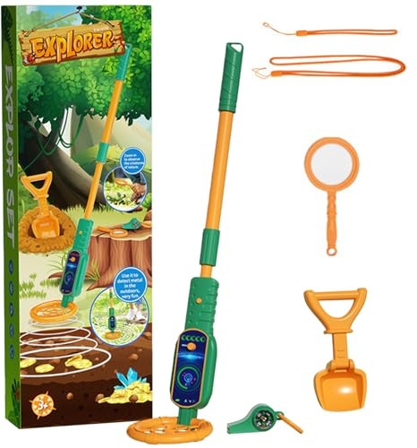 Metalldetektor Kinder einstellbar von 60-80 cm, Leichtes Metal Detector Perfekt für Spy Kids von 3-12 Jahren, Metalldetektor für Kinder, Metal Detector Kids Ideal für Outdoor-Aktivitäten