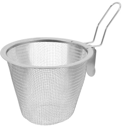 MAGICLULU Cestello in Rete per Hotpot in Acciaio Inox 304, Colino a Maglia Fine per Friggere e Bollire, Scolapasta Manico Corto per Cucina Domestica, Filtro Efficiente per Olio e Piccole
