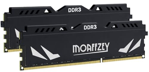 Moaffzey DDR3 RAM 16GB(2x8GB) 1866MHz Computer RAM PC3-14900 UDIMM Non-ECC Unbuffered 1.5V 240-Pin CL10 Computer Memory Upgrade Module - Black