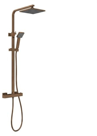 Arko bathroom Thermostatic Shower System | Thermostatic Shower Mixer Set with Overhead Rain Shower and Handheld Shower (Bronze)