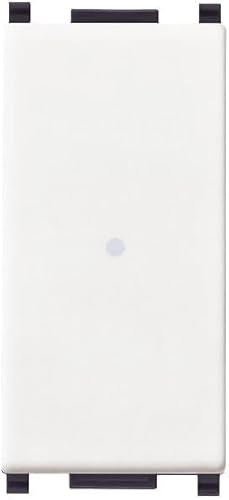 Vimar 14108 Plana Pulsante 1P NO 10 A 250 V~ assiale illuminabile, tasto sostituibile, bianco (Confezione da 5)