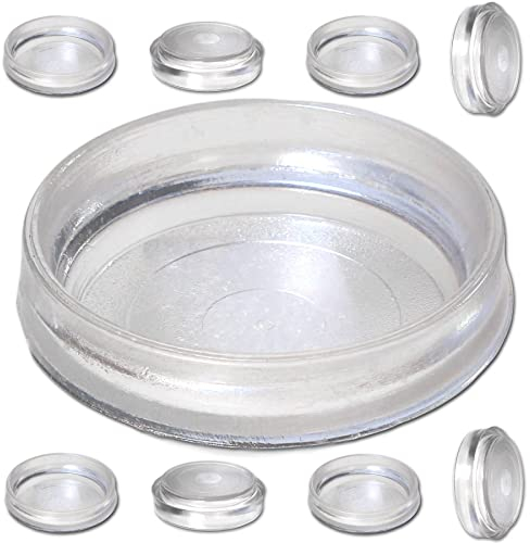 8 x Large Clear Castor Cup Furniture Feet 60 mm
