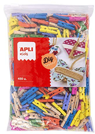 Mini mollette legno colori assortiti 450 pz.