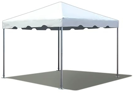 Party Tents Direct 10x10 Heavy-Duty Waterproof Canopy Tent, White Vinyl Commercial Frame Tent with Galvanized Steel Poles, Outdoor Gazebo Pavilion for Weddings Parties Events Camping and Trade Shows