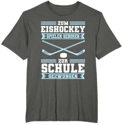 Die Besten Eishockey Hockey Puck Geschenke Kinder Unisex Schwarz V-Ausschnitt Kurzarm T-Shirt S
