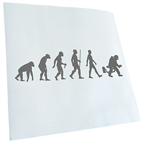 Kiwistar - Autocollant - Evolution pompier - Gris - G30 - Pour voitures, vélos, véhicules, motos, cyclomoteurs, tuning, vitres arrière