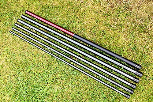 DEKOVALENZ - GFK Teleskop-Stange Verschiedene Längen, Fahnenmast für Balifahnen, Länge:3 Meter, Ausführung:Stange mit Rundbogen KB100