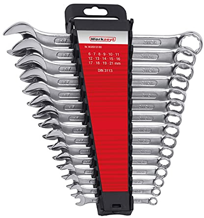 Masidef member of the würth group Set Chiavi Inglesi Combinate, da 6 mm a 21 mm, Acciaio Cromo Vanadio