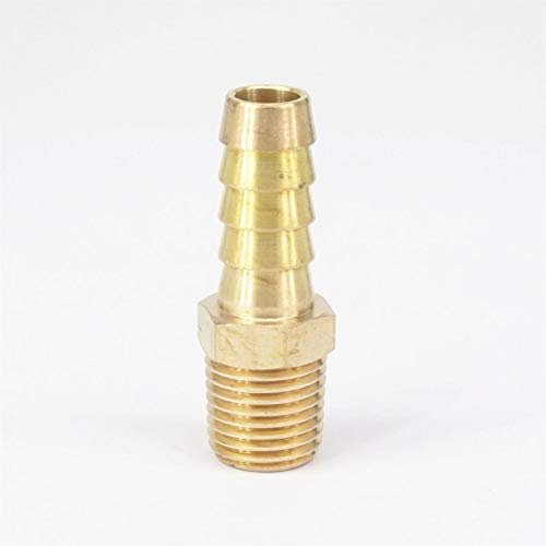 Pangyoo PYouo-Messing Schlauchverbinder Messing Kraftstoff Fitting-Stecker-Adapter, 1/4 NPT x 3/8 Schlauchkupplung Schwanz Dickes Material