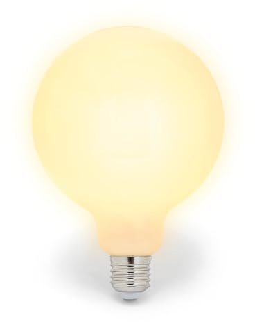 Velamp lampadina LED a filamento diffusore Opal - Forma a Globo (G125) - Attacco a vite grande (E27) - Potenza 18W Equivalenti 150W - Luminosità 2500ln - Temperatura colore 3000K (luce calda)