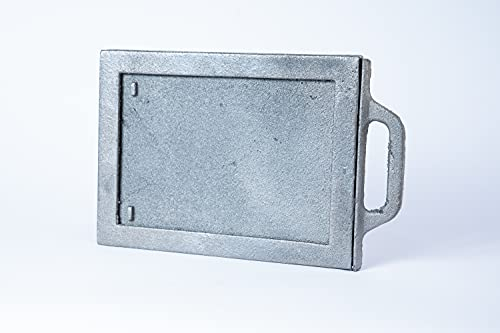 SEZAM Drosselschieber zur Luftregulierung aus Gusseisen, Rauchgasdrosselung, Kaminschieber - für Pizzaofen - Brotofen - Steinofen - Holzofen, 28 x 1,5 x 18 cm, ohne Bemalung