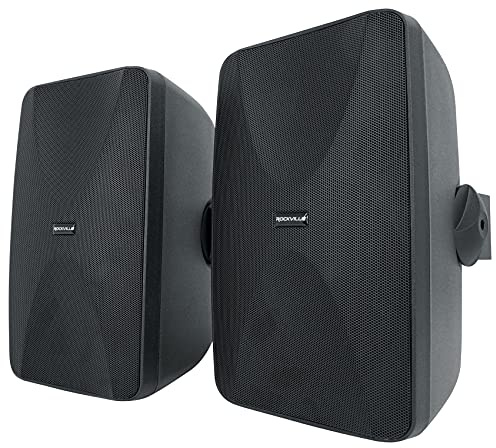 Rockville WET-6525B Pair 6.5 70V Commercial Outdoor Wall Speakers in Black