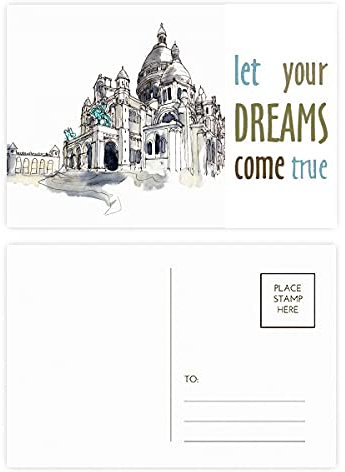 Sacre-Coeur in Paris Frankreich Dream Come True Postkarten-Set, Dankeskarte, 20 Stück