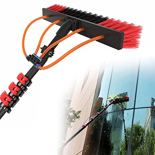 ZWJABYY Wash Spazzolone Kit Spazzola Vetri,Spazzola Telescopica Acqua Pulita,Spazzola per La Pulizia delle Finestre,3.6-10.8M Kit Pulizia Pannelli Fotovoltaici,10.8M/36FT